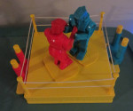 2001 Mattel Rock'em Sock'em Robots Blue Bomber Red Rocker Boxing Game