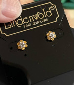 14 karat gold diamond earrings