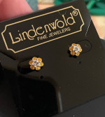 14 karat gold diamond earrings