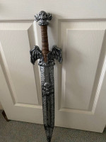 Halloween Child's Plastic Sword with Skull, Bat Wings !!