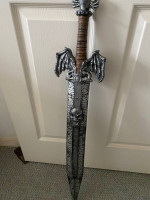 Halloween Child's Plastic Sword with Skull, Bat Wings !!