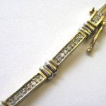 10k yellow and white gold w/ diamonds bracelet, L=7"