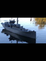 5 1/2 FOOT LONG RC HAND MADE WOODEN BATTLESHIP NO SHIPPING