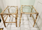 3p nesting side end table set rattan bamboo wood glass sunroom livingroom coasta