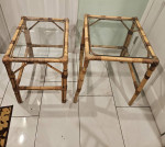 3p nesting side end table set rattan bamboo wood glass sunroom livingroom coasta