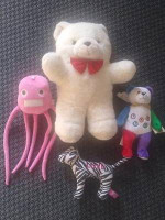 4 Plush Animals/Toys, each - $5, all