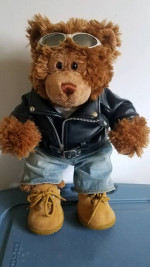 Build A Bear Motorcycle outfit and bear from 2003