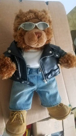 Build A Bear Motorcycle outfit and bear from 2003