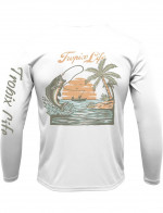 Brand New! Tropix Life Brand (Unisex White Long Sleeve Fishing Shirt)