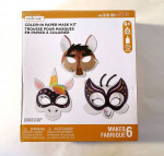 Color-In Paper Mask Kit - Creatology makes 6 Crafts DIY scrapbook NEW