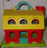 Vintage Fisher Price Little People Farm Barn with Red Silo