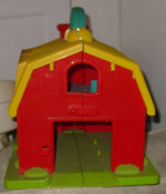 Vintage Fisher Price Little People Farm Barn with Red Silo