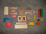 214 PC. MINI WOOD BLOCK SET MADE IN WEST GERMANY - EXCELLENT COND.