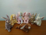 7 Bunnies, NO HANGING TAGS, Beanie Babies Collection, each - $5, all