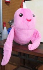 2 Stuffed Narwhal Whales--1 talks
