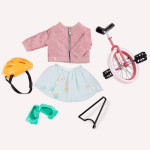 NIB Our Generation Peppy in Pink Deluxe Outfit with Unicycle