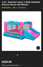 L.O.L. Surprise! Jump 'n Slide Inflatable Bounce House with Blower