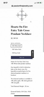 Hearts on Fire Diamond Cross Pendant Necklace