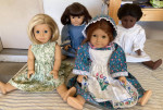 3 American Girl 18" Dolls & Books:  Felicity, Samantha & Kit!