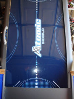 Large Atomic Indiglo air hockey table w/pucks and paddles