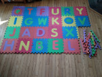 Foam letter floor tiles