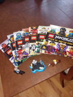 7 Lego Ninjago Books, like new, and some figurines