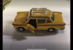 Vintage toy checker taxi pull back