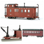 Bachmann Spectrum 0n30 - Derrick MOW, Wood Caboose, Observation Car