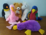 6 TY Plush and Beanie Buddies Collection Animals, NO ear tags, each