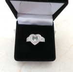 floating diamond in heart shape ring