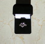 floating diamond in heart shape ring