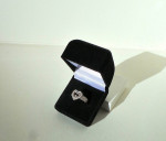 floating diamond in heart shape ring