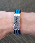 Firm Price! Brand New in a Package Stainless Steel/Rubber Bracelet