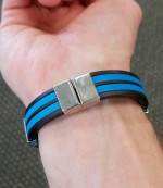 Firm Price! Brand New in a Package Stainless Steel/Rubber Bracelet