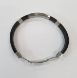 Firm Price! Brand New in a Package Stainless Steel/Rubber Bracelet