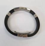Firm Price! Brand New in a Package Stainless Steel/Rubber Bracelet