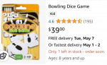 Bowling Dice Game By Mattel, Complete Set