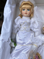 “Baby’s dream”, bride pair porcelain face dolls