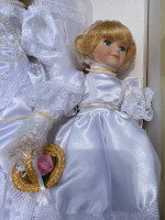 “Baby’s dream”, bride pair porcelain face dolls