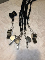 5 Stainless Steel Whistles – for Coaches, Referees, Officials