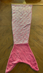 Mermaid Tail Blanket/Costume, Big Pink & White Pig Costume or Pajamas
