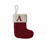 Knitted Mini Christmas Stocking with Letter "A"