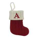Knitted Mini Christmas Stocking with Letter "A"