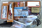 Large Bin of Tyco HO Trains, Santa Fe, Rolling Stock, Transformers Etc
