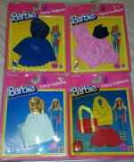 Sealed Sets of 1983 Barbie Fancy Fashions Outfits