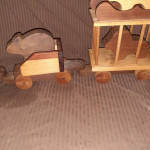 Solid wood, LARGE Train set with animals