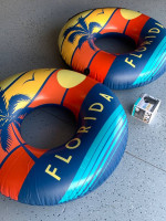 2 NEW Pool Floats with Electric Pump Inflater
