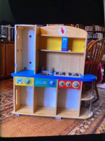 Kidkraf wooden kitchen for play, 43"x38"x12"