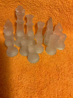 CHESS PIECES - 16 total  FROSTED GLASS -$5