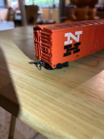 HO Box Car and power line poles
